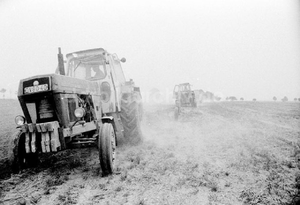 DDR-Fotoarchiv: Mittenwalde - August 1973 Plugarbeiten auf einem Feld im Kreis Mittenwalde.