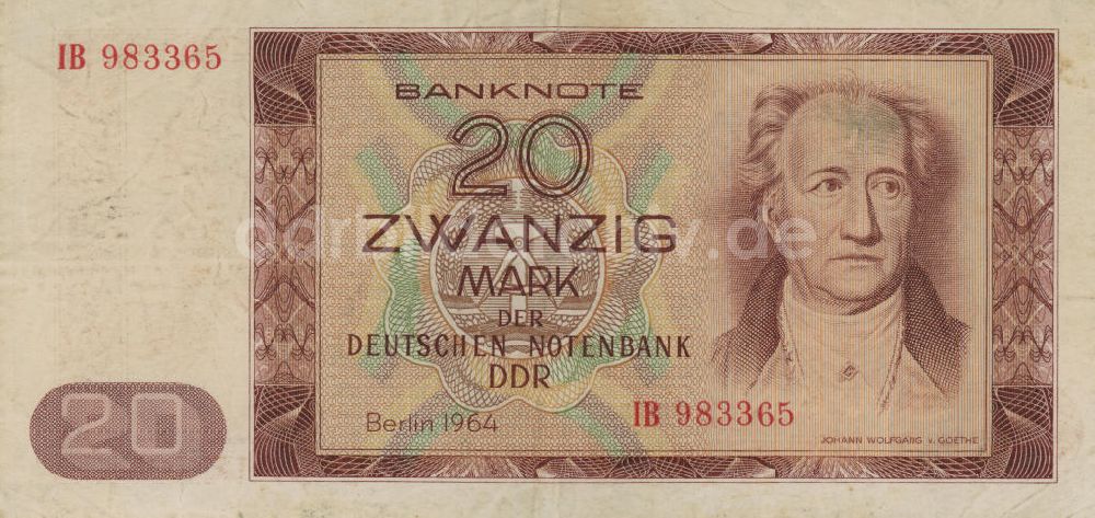 DDR-Bildarchiv: Berlin - Banknoten der Mark der DDR Ausgabe 1964