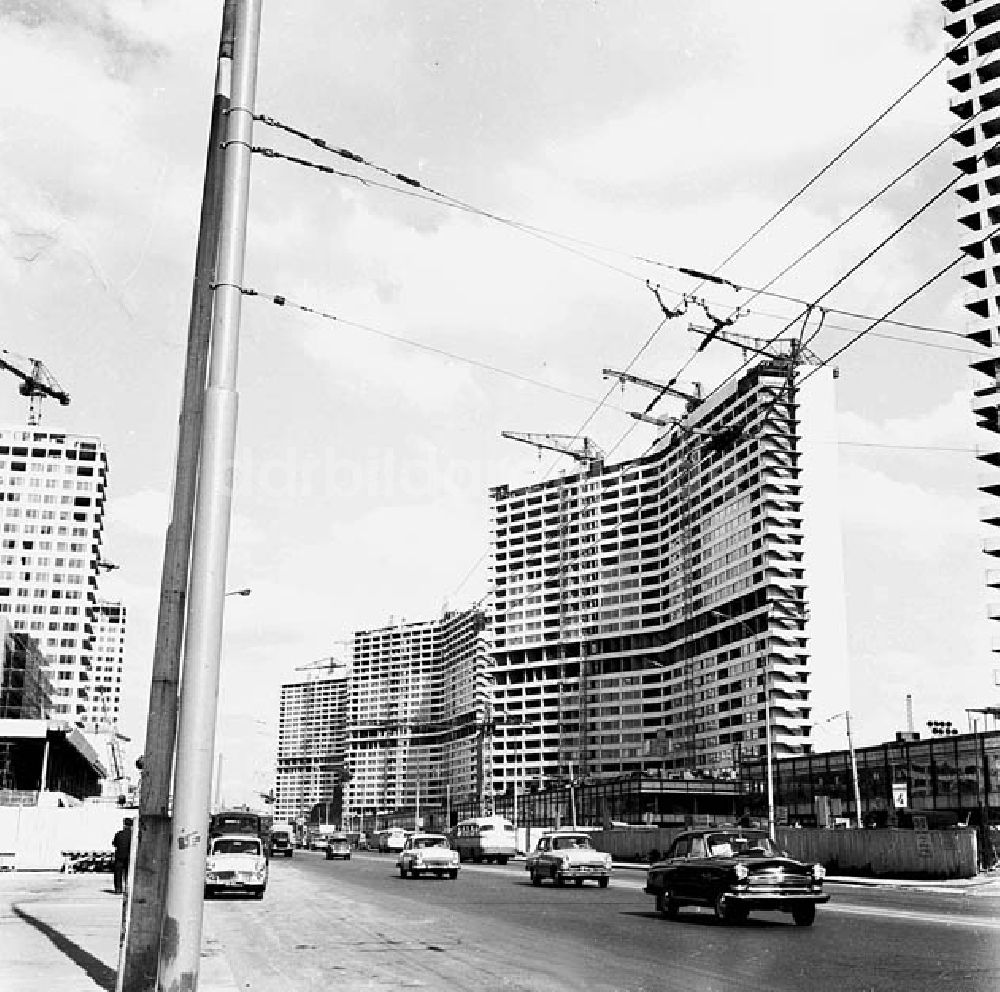 Moskau (UdSSR): Baustelle Kalininprospekt in Moskau