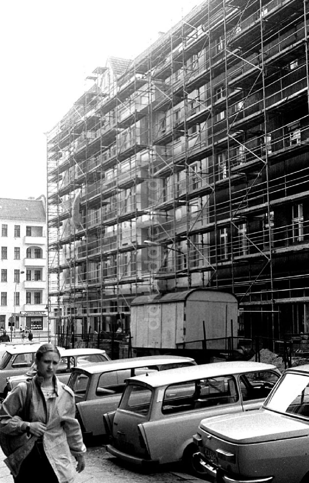 DDR-Bildarchiv: Berlin Prenzlauer Berg - Berlin Prenzlauer Berg Fassadenrenovierung Chodowiekistr. Foto: Bonitz Nr. 568