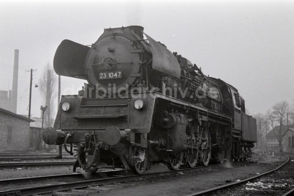 DDR-Bildarchiv: Halberstadt - Betrieb von Dampflokomotiven der Deutschen Reichsbahn der Baureihe 23 in Halberstadt in der DDR