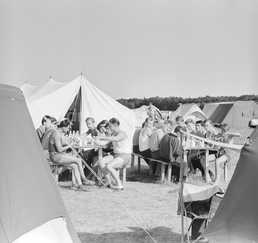 DDR-Fotoarchiv: Dierhagen - Campingurlaub im Ostseebad Dierhagen in Dierhagen in Mecklenburg-Vorpommern in der DDR