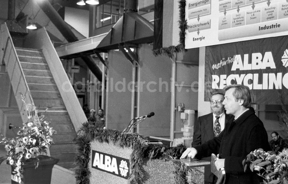 DDR-Fotoarchiv: Berlin - Eröffnung Alba-Recycling, Westberlin 15.10.1992