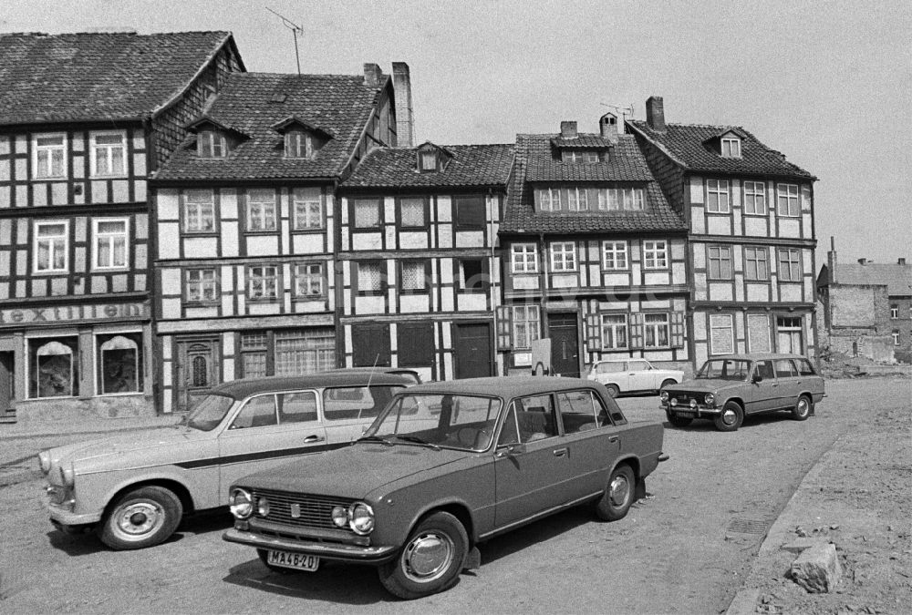 DDR-Fotoarchiv: Halberstadt - Fachwerk- Hausfassade Bei den Spritzen in Halberstadt in Sachsen-Anhalt in der DDR
