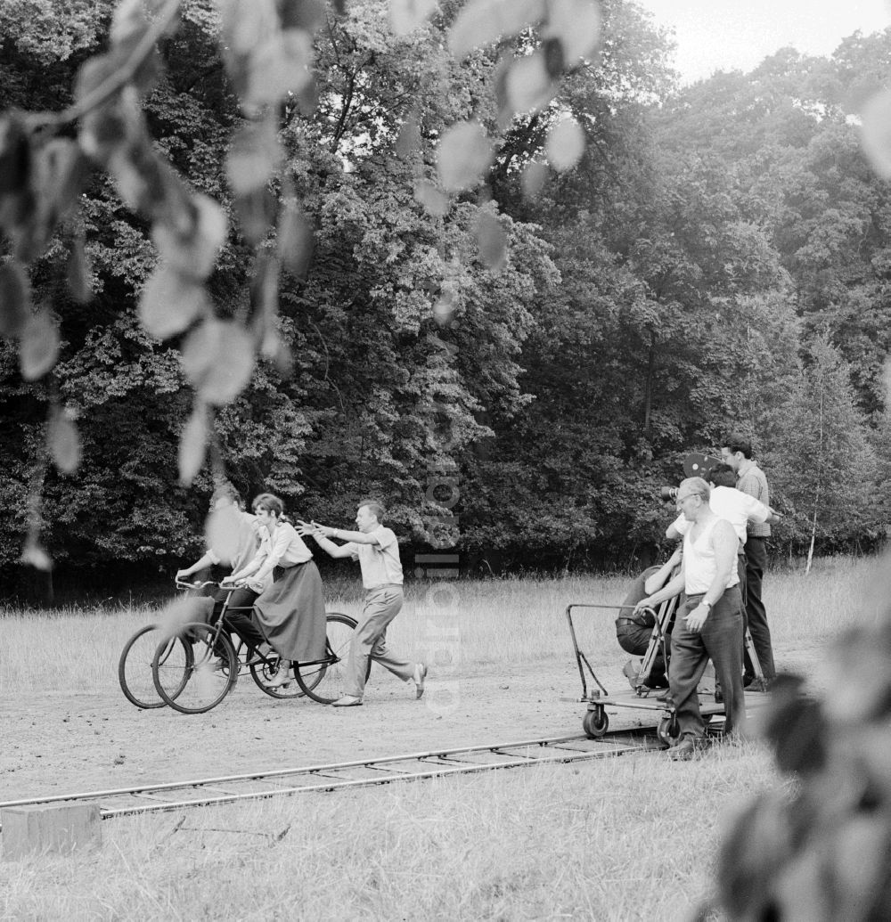 DDR-Fotoarchiv: Potsdam - Filmdreharbeiten im Schloßpark in Sanssouci in Potsdam in Brandenburg in der DDR