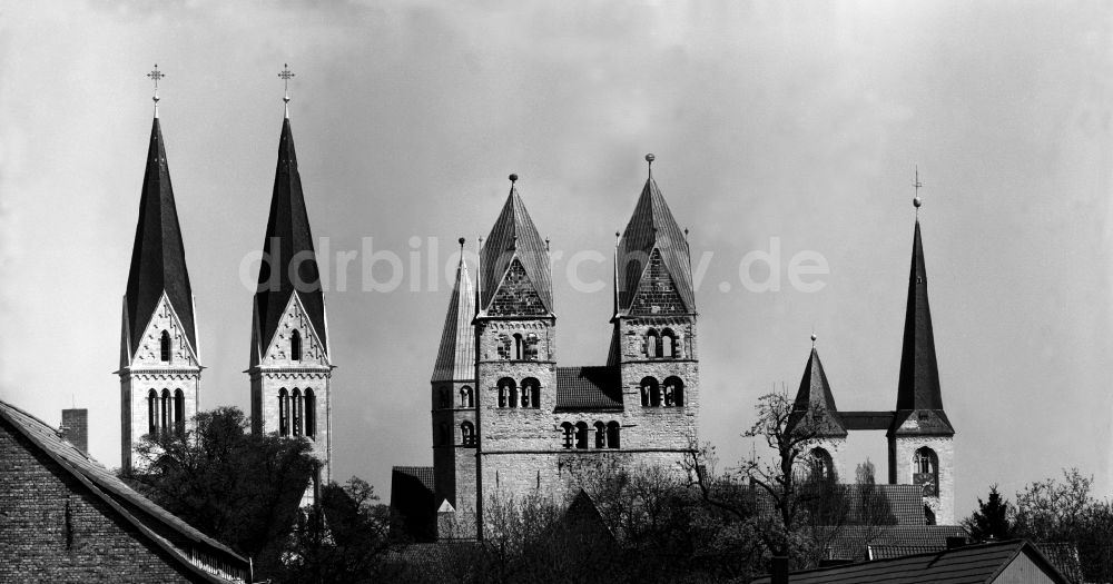 DDR-Fotoarchiv: Halberstadt - Glockentürme Dom, Liebfrauenkirche und Martinikirche in Halberstadt in Sachsen-Anhalt in der DDR