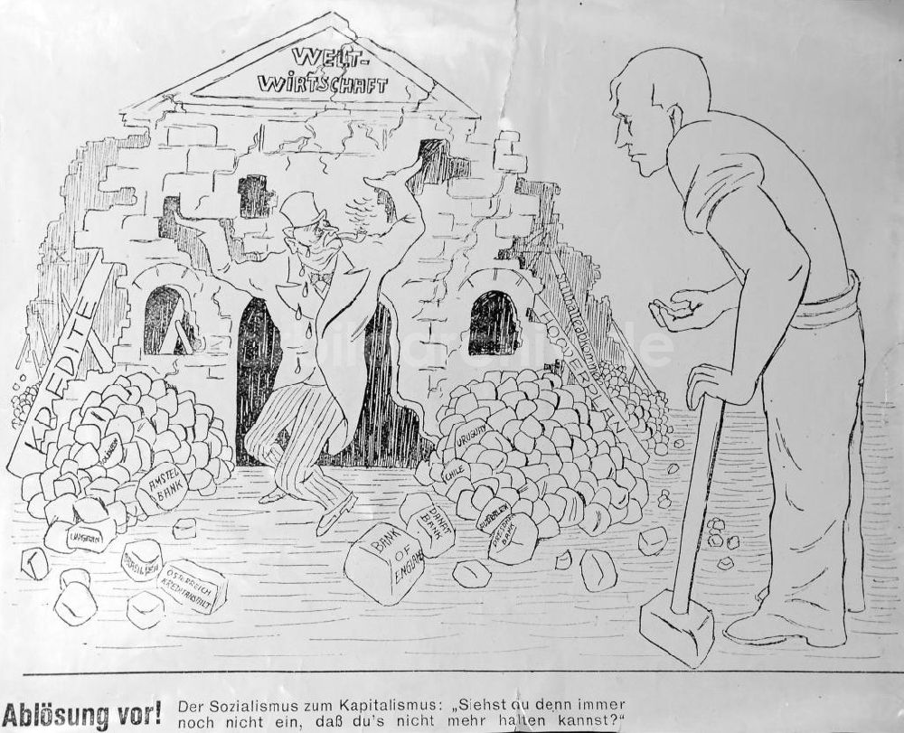 Berlin: Grafik von Herbert Sandberg Ablösung vor! aus dem Jahr 1929