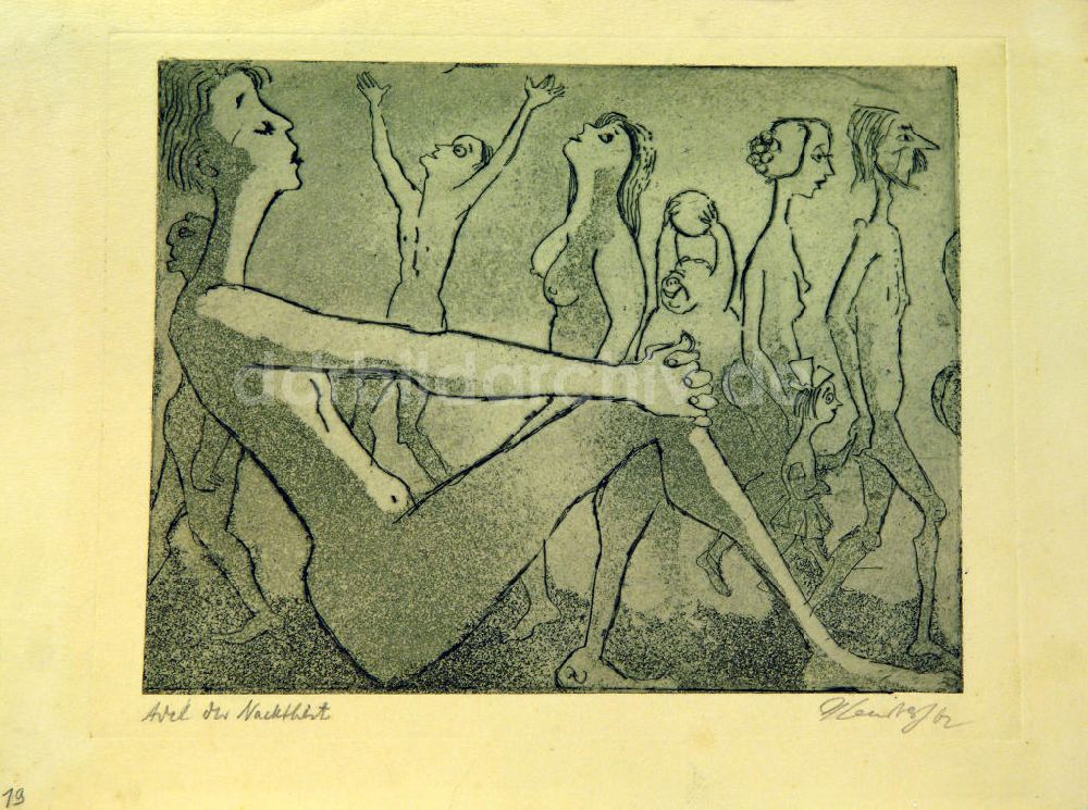Berlin: Grafik von Herbert Sandberg 19 Adel der Nacktheit aus dem Jahr 1962