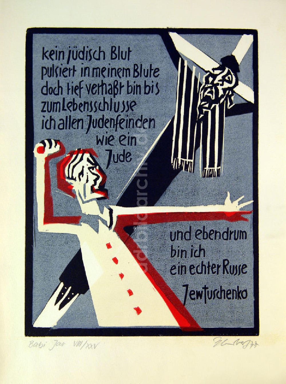 DDR-Fotoarchiv: Berlin - Grafik von Herbert Sandberg Babi Jar (Jewtuschenko) aus dem Jahr 1977