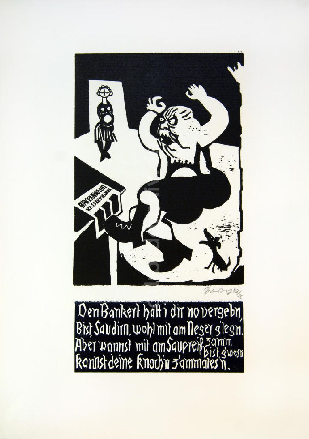 Berlin: Grafik von Herbert Sandberg Der Bankert aus dem Jahr 1948
