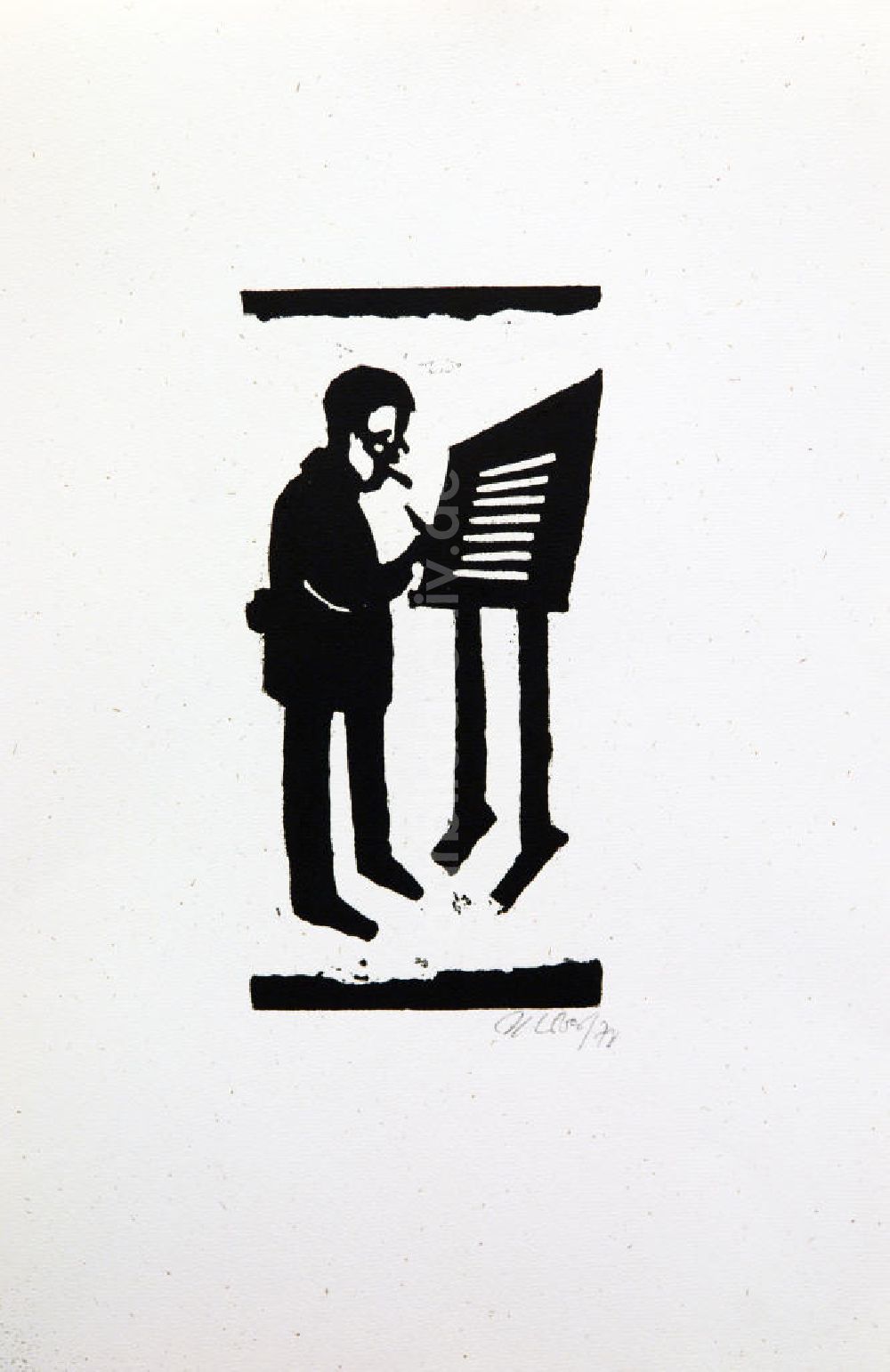 Berlin: Grafik von Herbert Sandberg über Bertolt Brecht 1978
