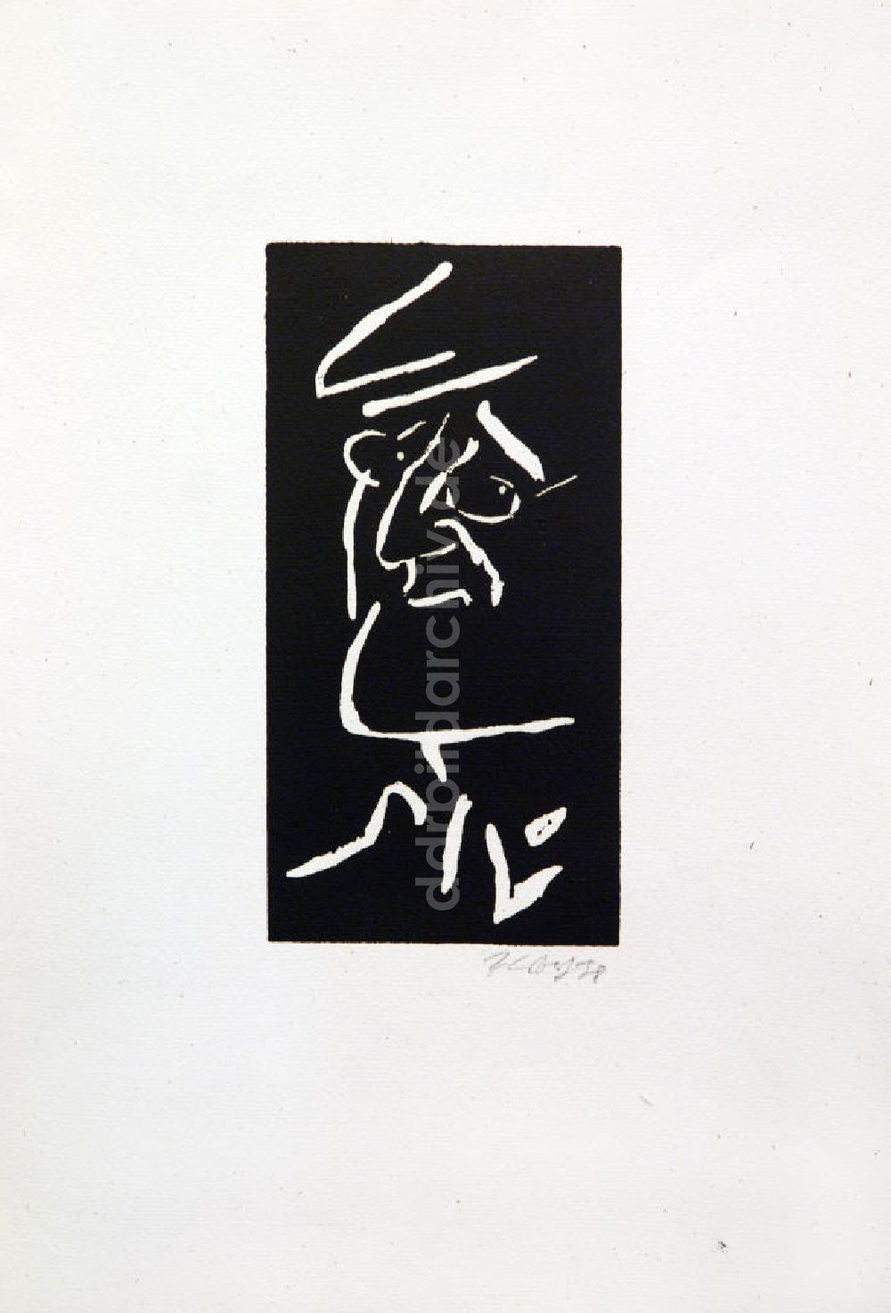 DDR-Bildarchiv: Berlin - Grafik von Herbert Sandberg über Bertolt Brecht 1978