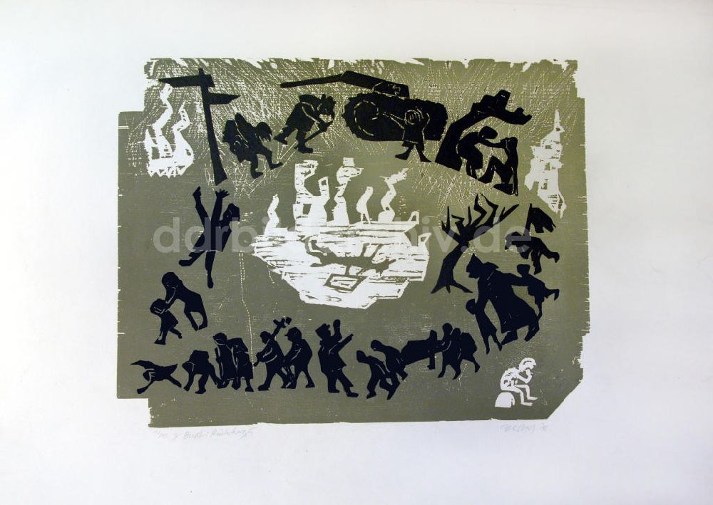Berlin: Grafik von Herbert Sandberg zu Brechts 'Kinderkreuzzug' aus dem Jahr 1979