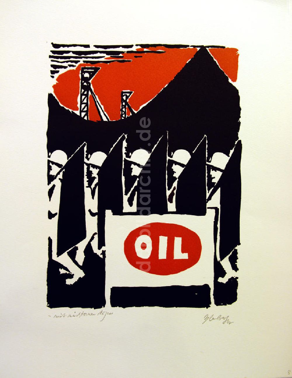 DDR-Fotoarchiv: Berlin - Grafik von Herbert Sandberg Motiv 9 aus dem Zyklus Bilder zum Kommunistischen Manifest aus dem Jahr 1967