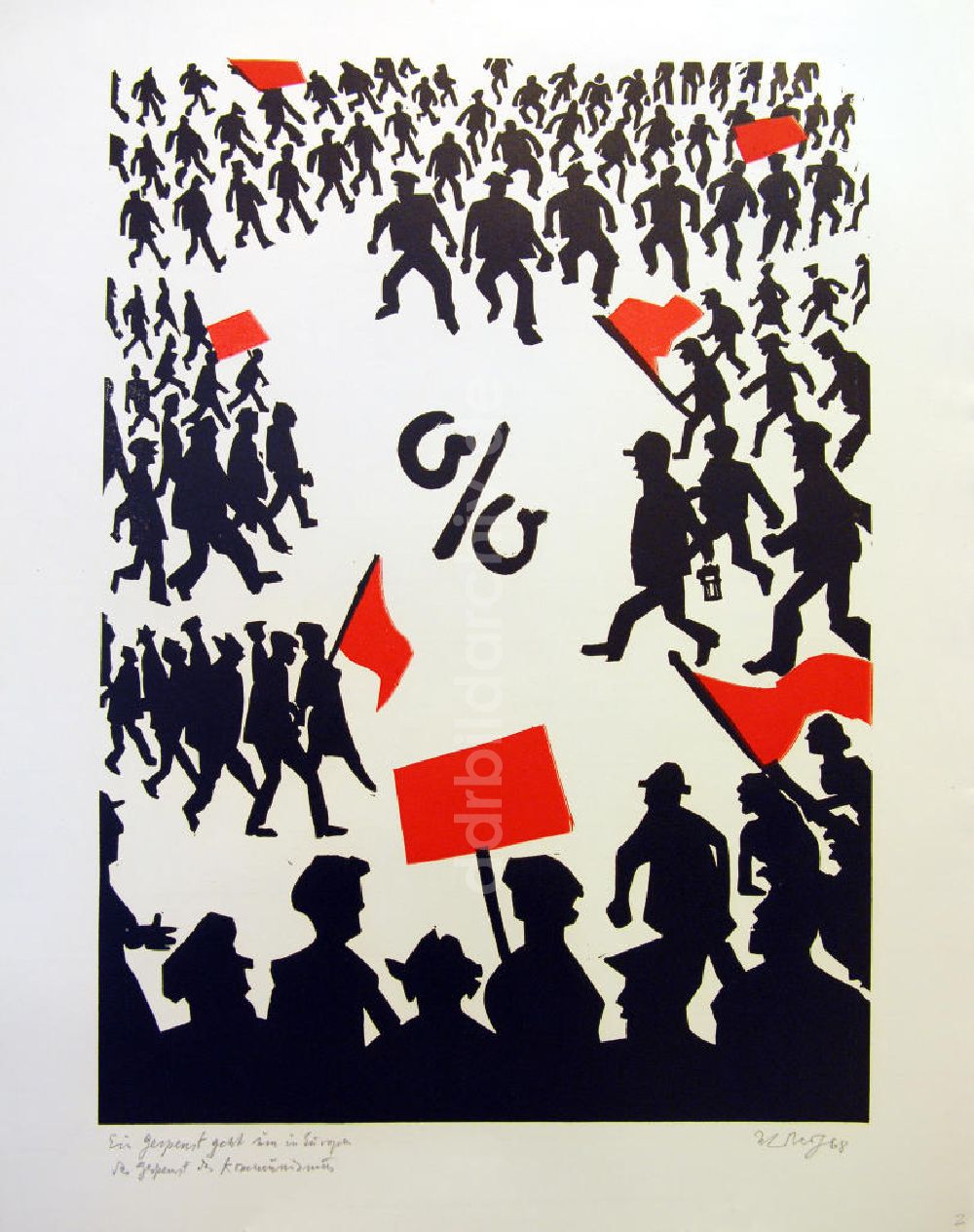 DDR-Bildarchiv: Berlin - Grafik von Herbert Sandberg Motiv 2 aus dem Zyklus Bilder zum Kommunistischen Manifest aus dem Jahr 1968