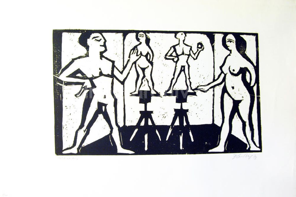 Berlin: Grafik von Herbert Sandberg Movell ist teuer aus dem Jahr 1973