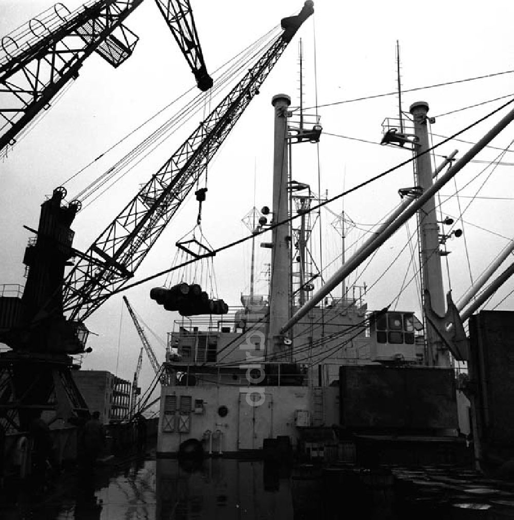 Klaipeda/Litauen: Im Hafen von Klaipeda Fischfang - im Verarbeitungsschiff beim Entladen/Löschen der Fracht Foto: Schönfeld