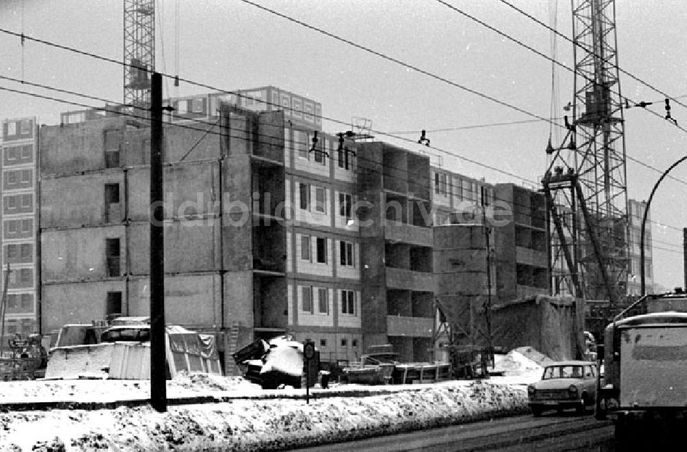 Frankfurt: Januar 1973 Neubauten in der Frankfurter Herzbergstr.