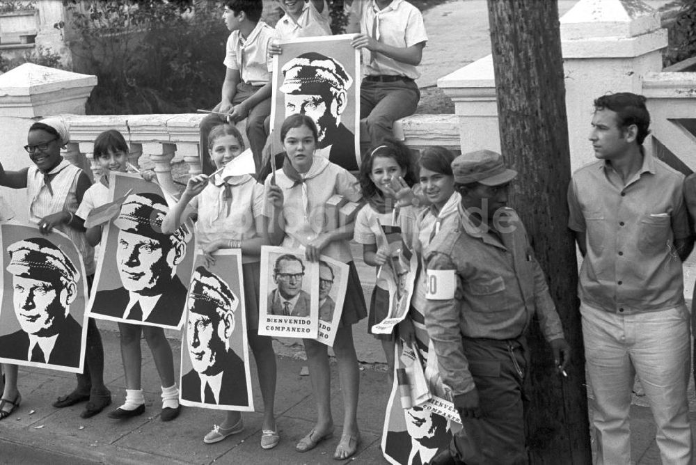 Matanzas: Kuba / Cuba - Staatsbesuch Erich Honecker 1974, Empfang