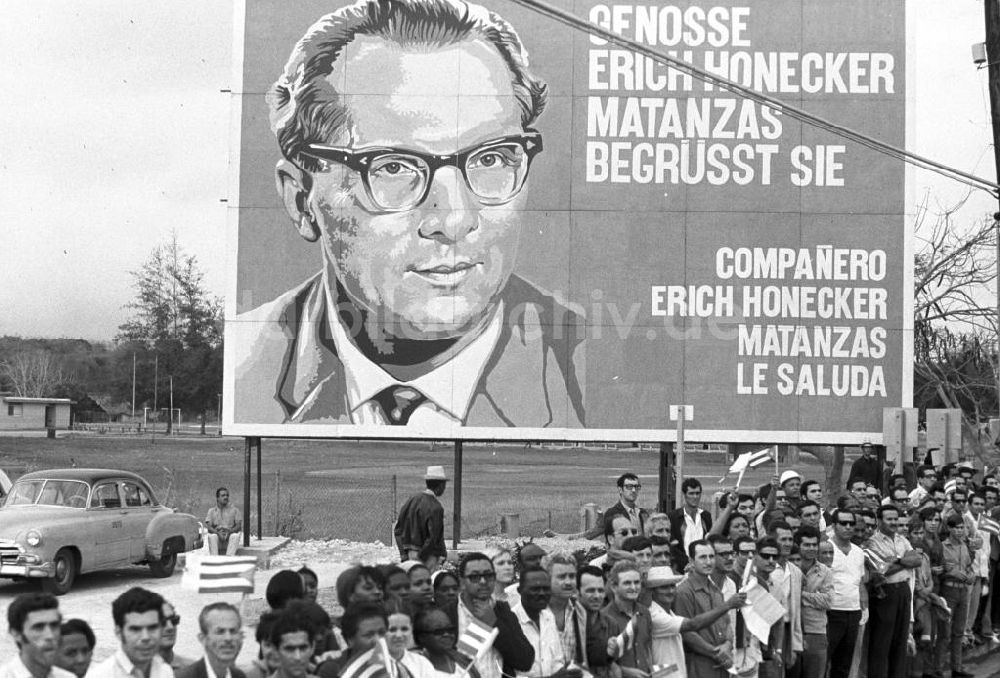 Matanzas: Kuba / Cuba - Staatsbesuch Erich Honecker 1974, Empfang