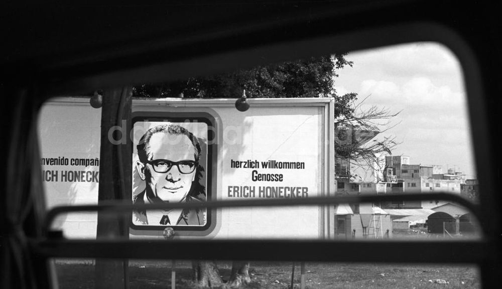 Havanna: Kuba / Cuba - Staatsbesuch Erich Honecker 1974, Propaganda