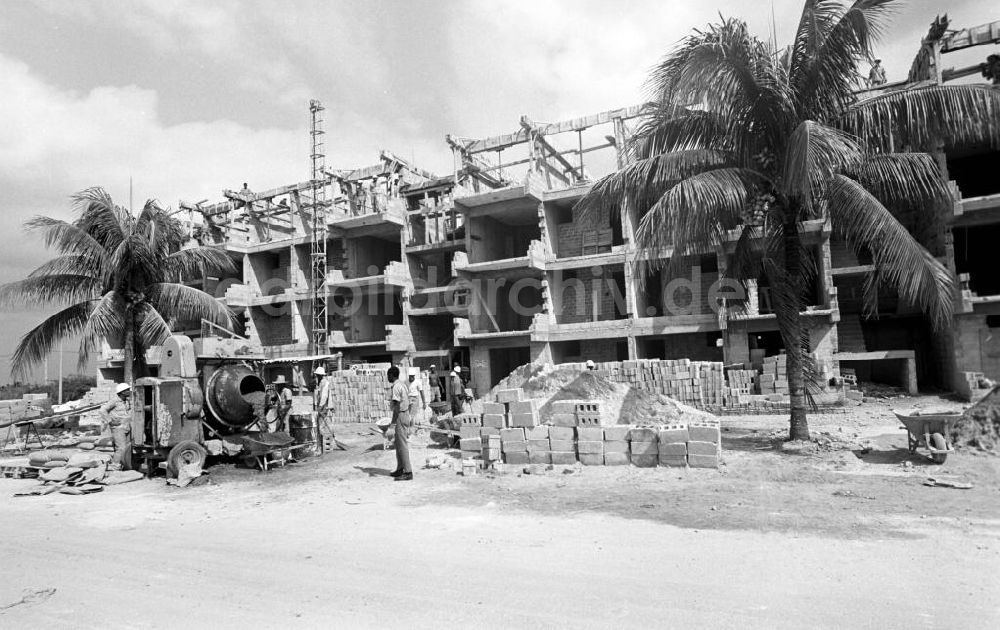 Havanna: Kuba historisch - Plattenbau unter Palmen Havanna 1972
