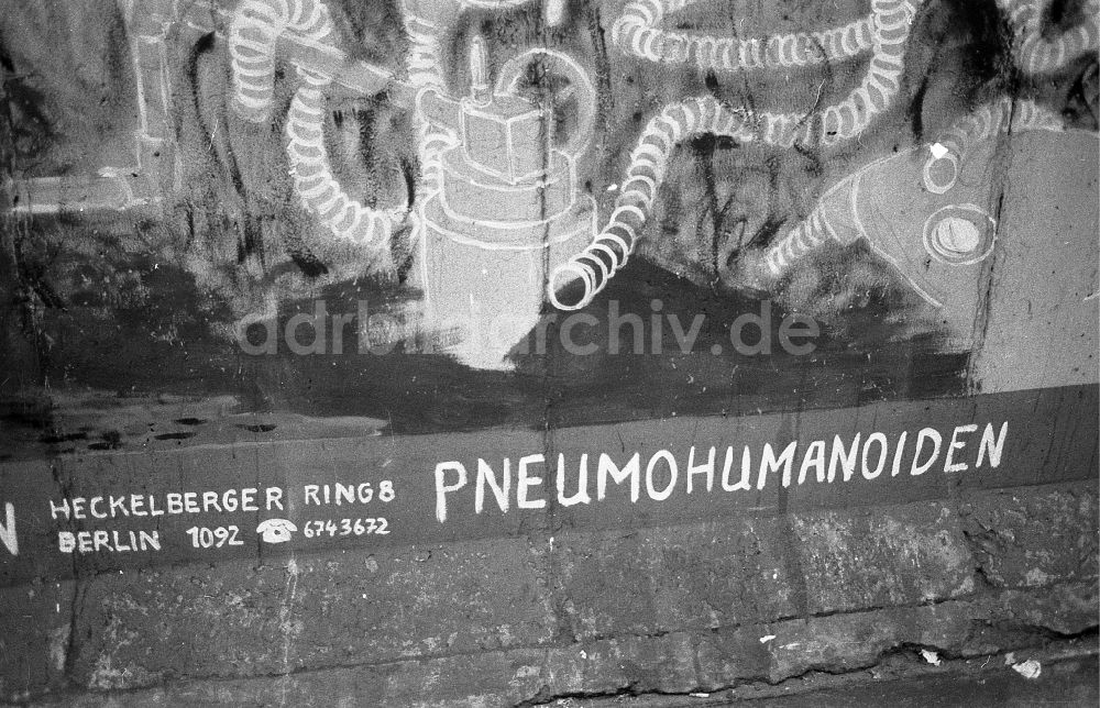 DDR-Bildarchiv: Berlin - Maler Fulvio Pinna an der East Side Gallery in Berlin in der DDR