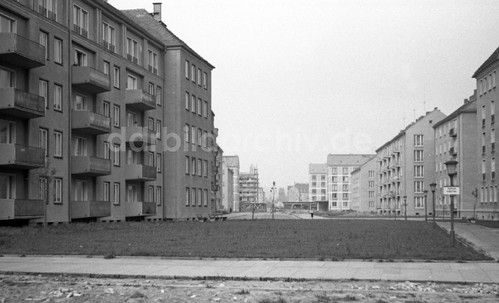 DDR-Fotoarchiv: Dresden - Neubauten an der Mansfelderstraße und Mosenstraße im Stadtteil Striesen in Dresden in Sachsen in der DDR