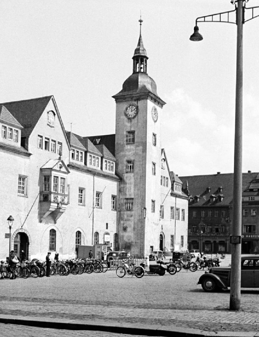 Freiberg: Obermarkt in Freiberg 1957