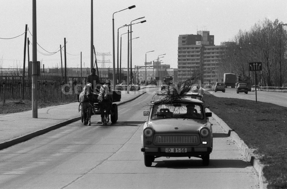 Berlin: PKW - Kraftfahrzeug Trabant 601 Universal im Ortsteil Marzahn in Berlin in der DDR