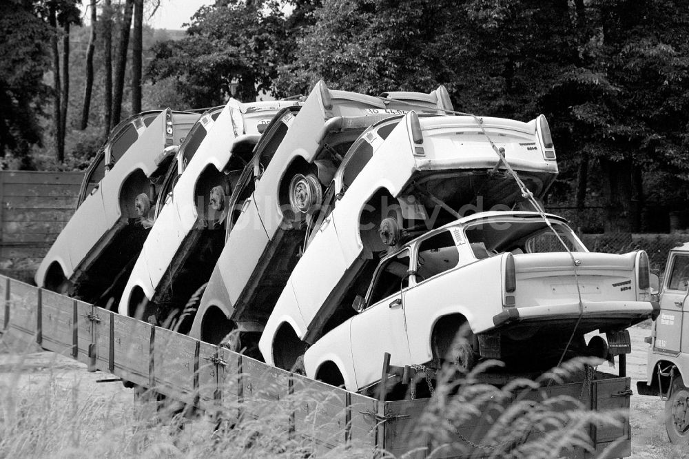 DDR-Bildarchiv: Hoppegarten - PKW - Wracks der Marke Trabant P601 in Hoppegarten in Brandenburg in der DDR
