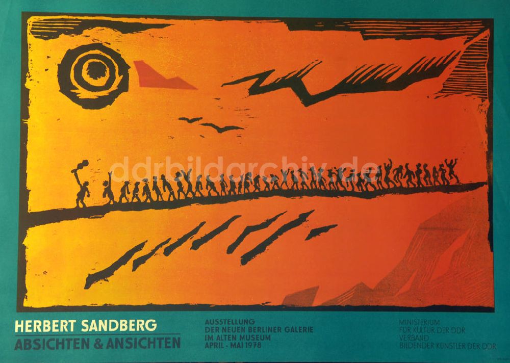 DDR-Fotoarchiv: Berlin - Plakat von der Ausstellung Herbert Sandberg Absichten&Ansichten aus dem Jahr 1978