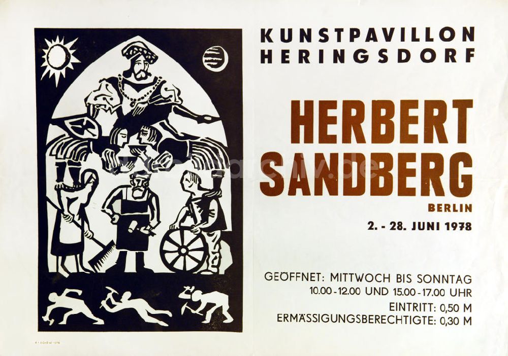 Berlin: Plakat von der Ausstellung Herbert Sandberg Berlin aus dem Jahr 1978