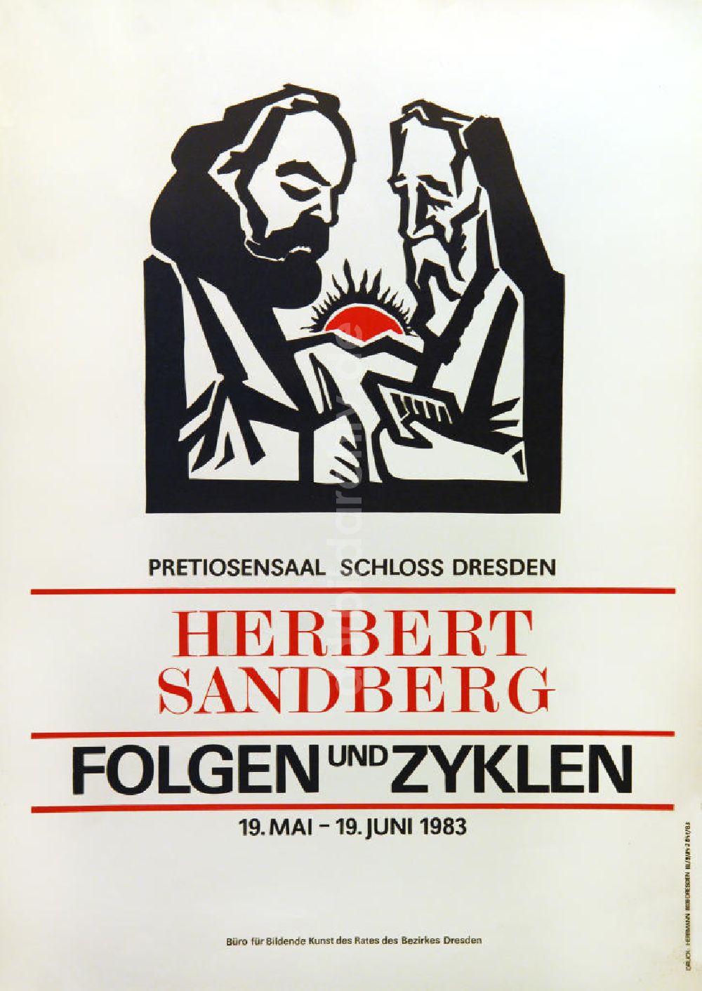 Berlin: Plakat von der Ausstellung Herbert Sandberg, Folgen und Zyklen aus dem Jahr 1983