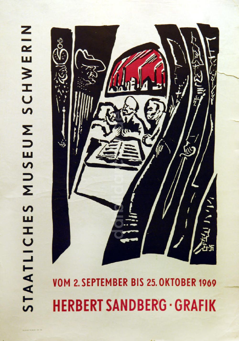 DDR-Fotoarchiv: Berlin - Plakat von der Ausstellung Herbert Sandberg Grafik aus dem Jahr 1969