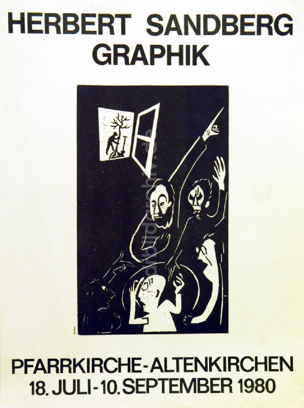 DDR-Fotoarchiv: Berlin - Plakat von der Ausstellung Herbert Sandberg Graphik aus dem Jahr 1980