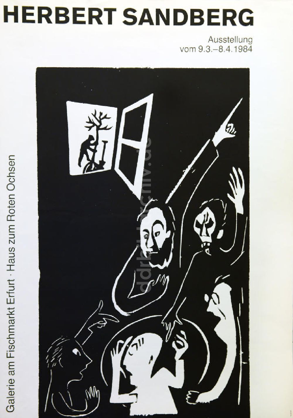 Berlin: Plakat von der Ausstellung Herbert Sandberg aus dem Jahr 1984
