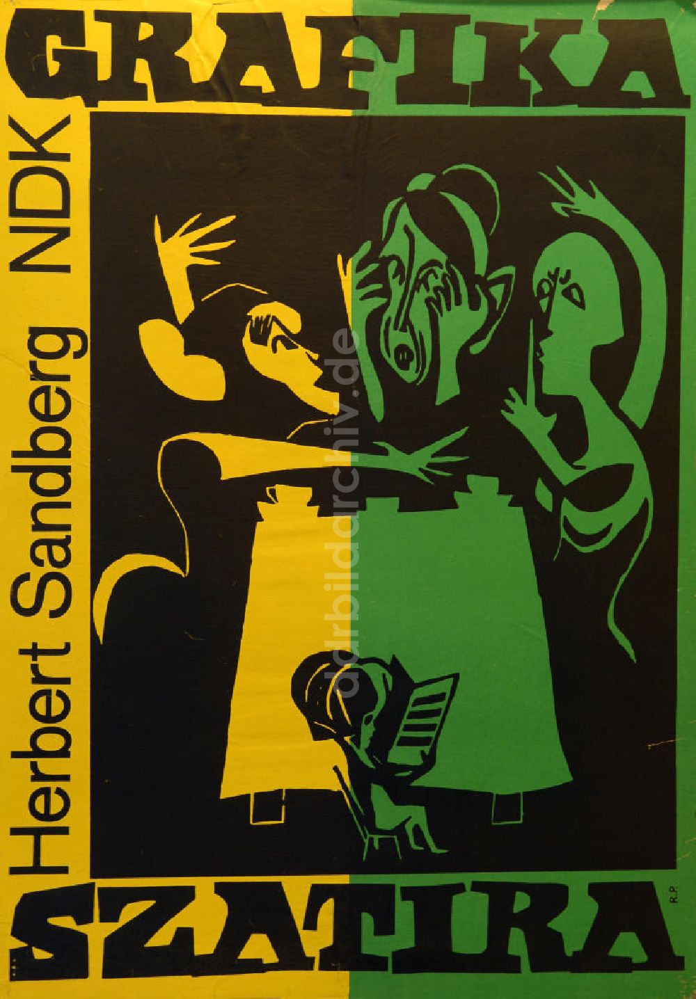 DDR-Bildarchiv: Berlin - Plakat von der Ausstellung Herbert Sandberg NDK, Gafika Szatira aus dem Jahr 1975