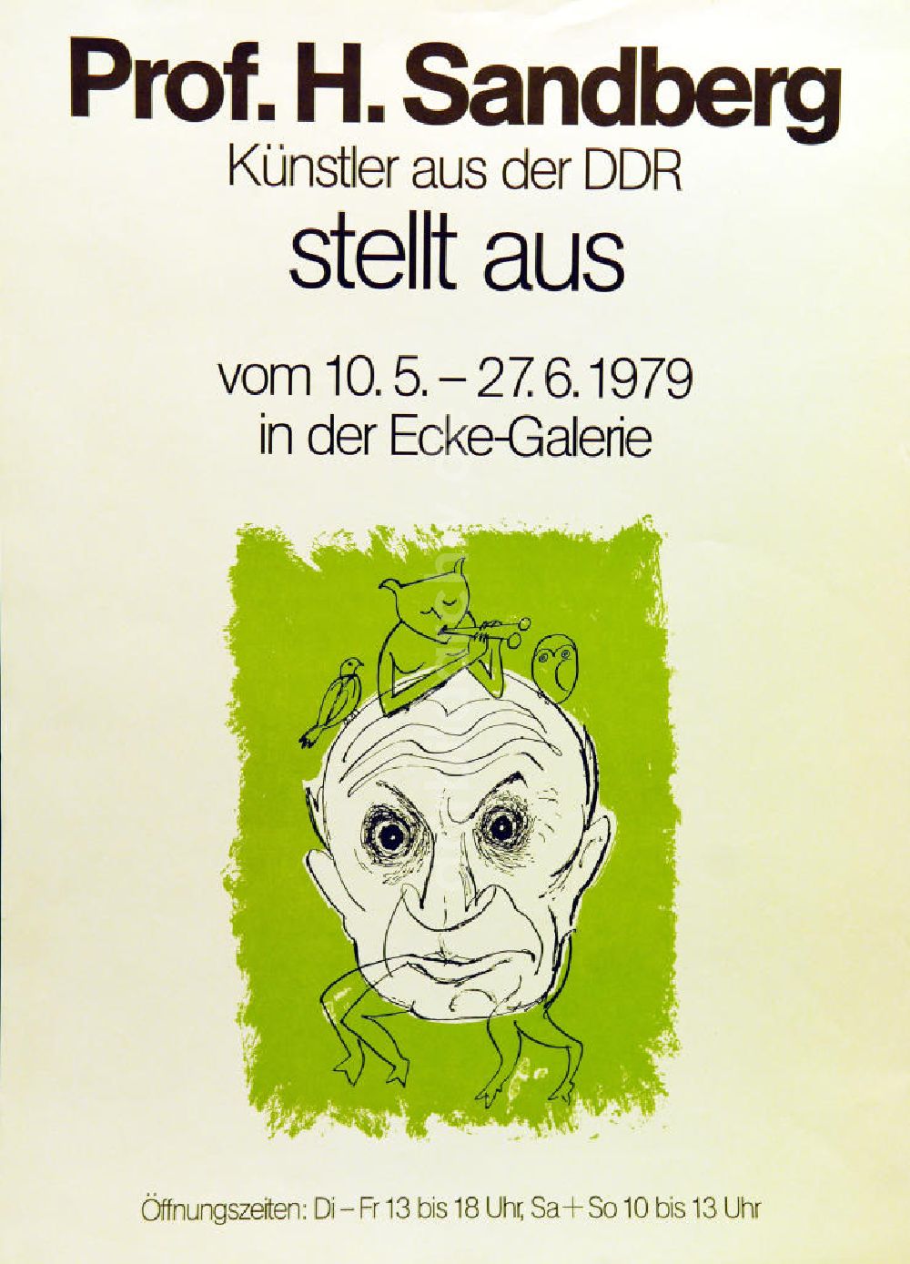 DDR-Fotoarchiv: Berlin - Plakat von der Ausstellung Prof. H. Sandberg, Künstler aus der DDR stellt aus aus dem Jahr 1979