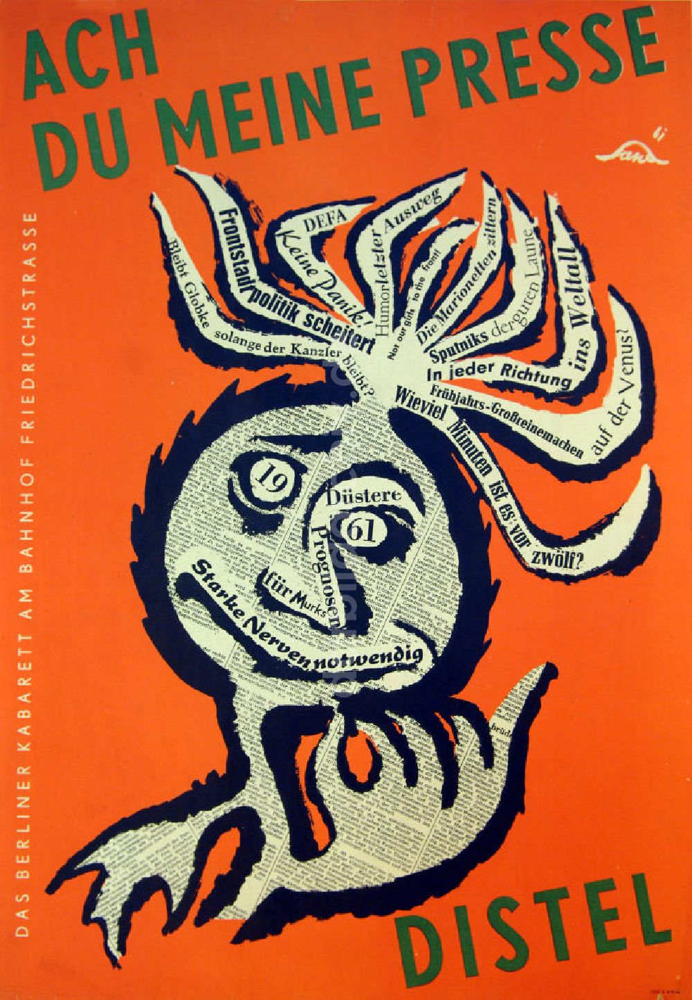 Berlin: Plakat von Herbert Sandberg Ach du meine Presse aus dem Jahr 1961