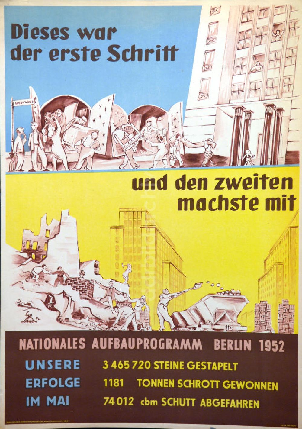 Berlin: Plakat von Herbert Sandberg Nationales Aufbauprogramm Berlin 1952 aus dem Jahr 1952