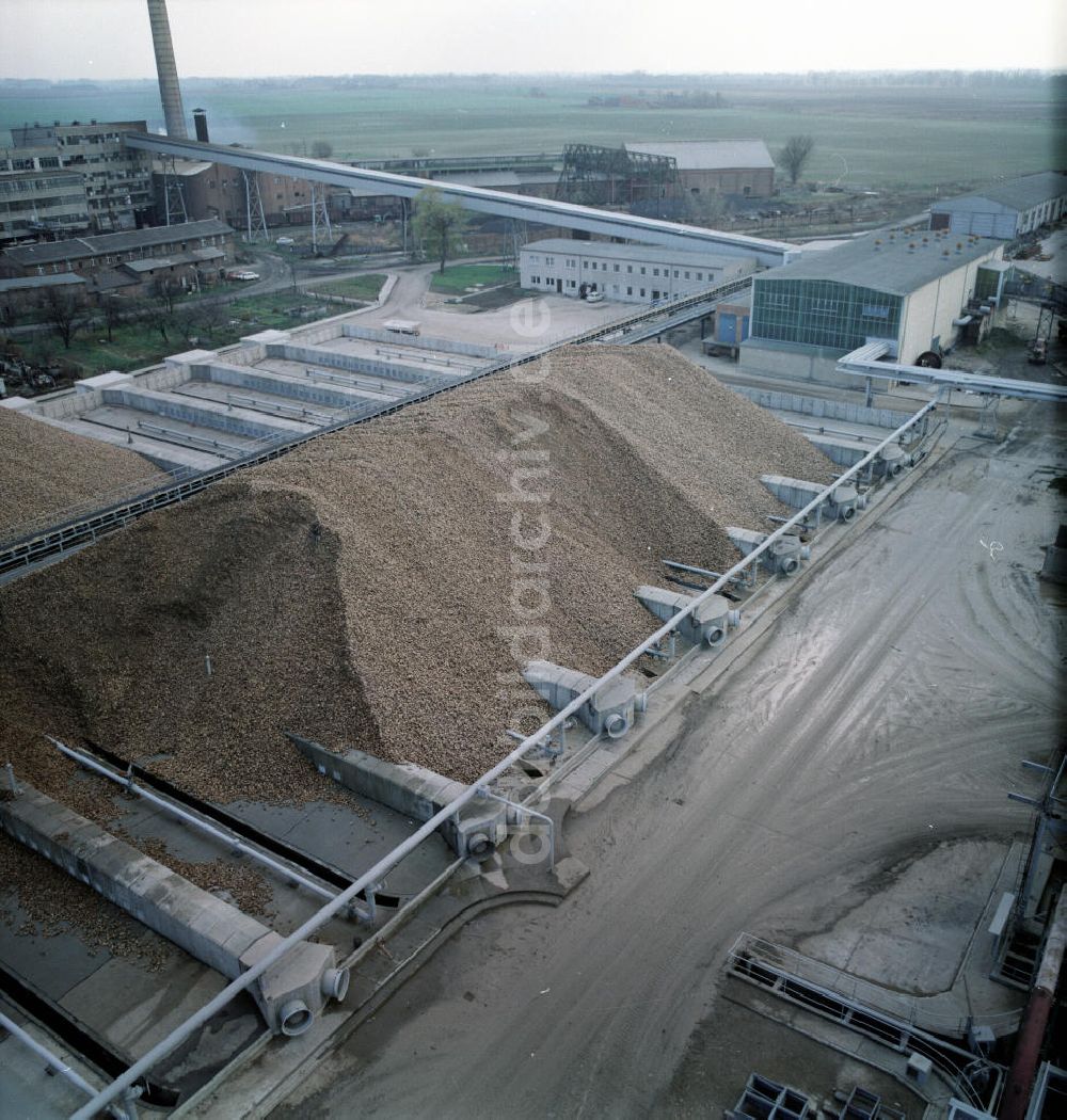 DDR-Fotoarchiv: Güstrow - Rüben-Lagerung im Hof der VEB Zuckerrübenfabrik Güstrow