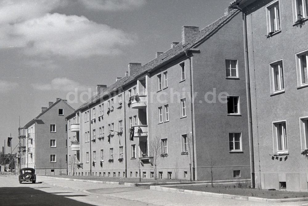 Halberstadt: Reihenhaus- Wohnanlage an der Bismarckstraße in Halberstadt in Sachsen-Anhalt in der DDR