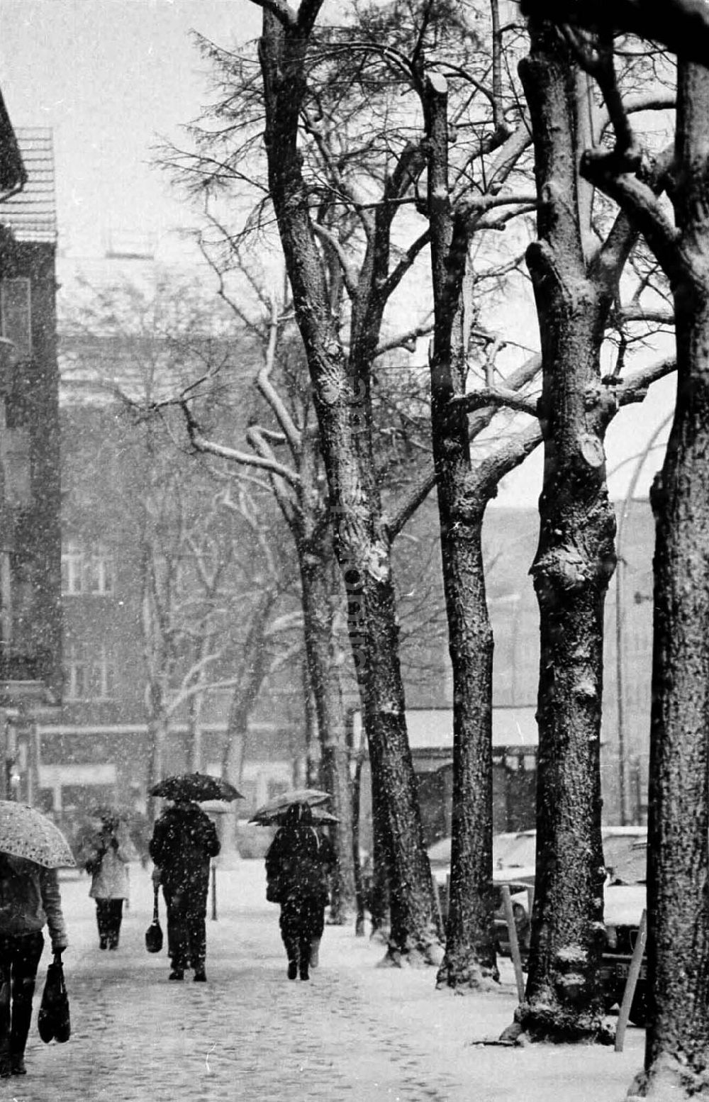Berlin: 03.02.92 Schneetreiben in Berlin