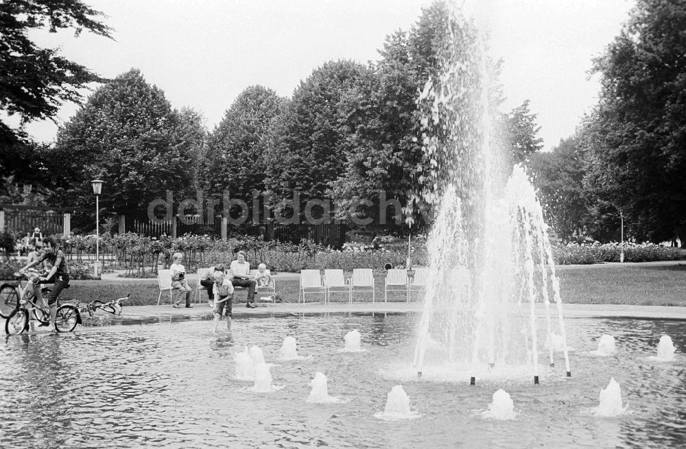 Berlin: Springbrunnen im Rosengarten am Treptower Park in Berlin, der ehemaligen Hauptstadt der DDR, Deutsche Demokratische Republik