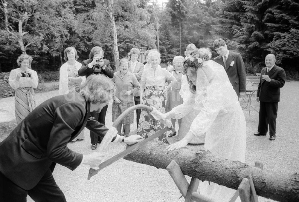 Scheibenberg: Traditionelle Hochzeit in Scheibenberg im Bundesland Sachsen auf dem Gebiet der ehemaligen DDR, Deutsche Demokratische Republik