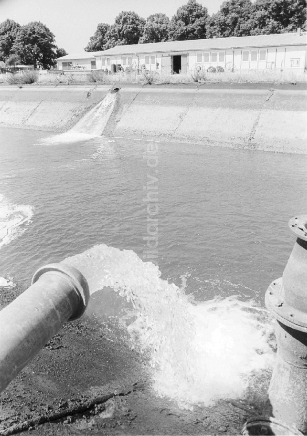 DDR-Bildarchiv: Niederer Fläming - Wassersammelbecken der LPG Hohenseefeld im Kreis Jüterbog in Niederer Fläming in Brandenburg in der DDR