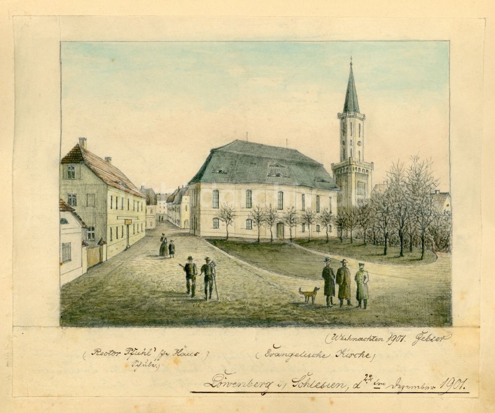 DDR-Fotoarchiv: Löwenberg - Weihnachten 1901 - Landschafts - Miniaturen der Niederschlesischen Stadt Löwenberg- dem heutigen Lwowek Slaski in der Republik Polen