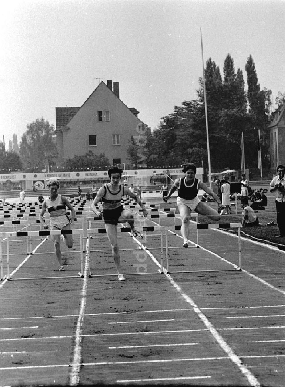 DDR-Bildarchiv: Halle - XX. Leichtathletik Meisterschaft Halle Karin Balzer Vorlauf 80m Hürden