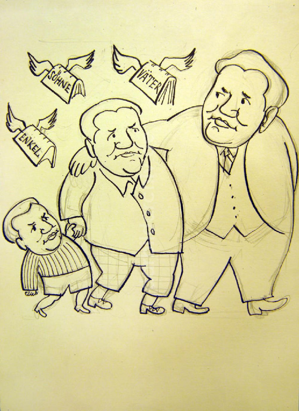 Berlin: Zeichnung von Herbert Sandberg Enkel, Söhne, Väter